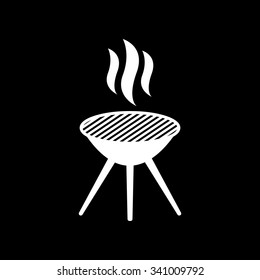 The grill icon. Barbecue and picnic, barbeque symbol. Flat Vector illustration. Button Set