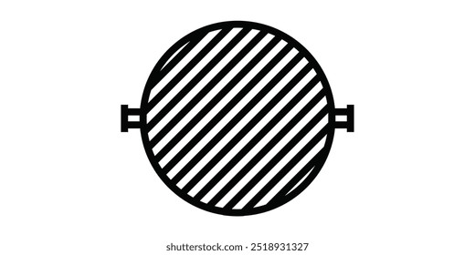 Grill icon. Barbecue grill vector object for labels, advertising