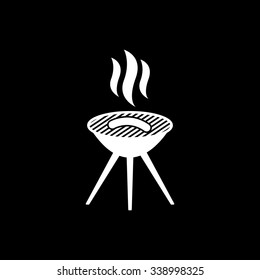The grill icon. Barbeque symbol. Flat Vector illustration