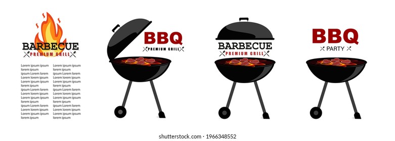 Grill. Grill icon. BBQ Grill symbol. Bbq icon isolated on white background. Vector
