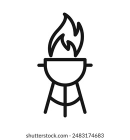 grill icon Black line art vector