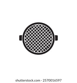 grill icon black and white vector outline sign