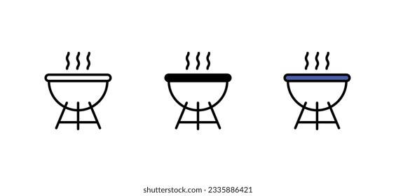 Grill icon design with white background stock illustration
