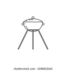 grill icon. Element of camping and outdoor recreation for mobile concept and web apps. Thin line icon for website design and development, app development. Premium icon on white background