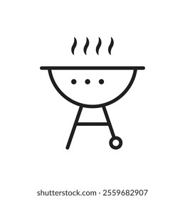 Grill icon Flat art in black and white isolated