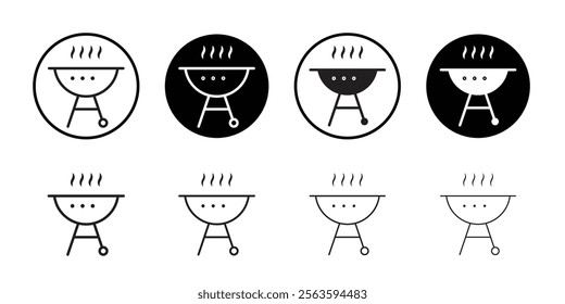 Grill icon Flat art in black and white isolated
