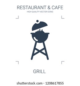 grill icon. high quality filled grill icon on white background. from restaurant cafe collection flat trendy vector grill symbol. use for web and mobile