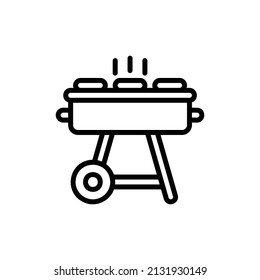  grill icon, isolated hobby outline icon with white background, perfect for website, blog, logo, graphic design, social media, UI, mobile app, EPS 10 vector illustration