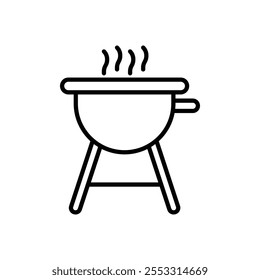 Icono de la parrilla aislado en el fondo blanco