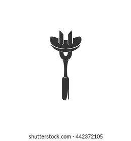 Grill icon isolated on a white background. Barbecue logo silhouette design template. Simple symbol concept in flat style. Abstract sign, pictogram for web, mobile and infographics - stock vector