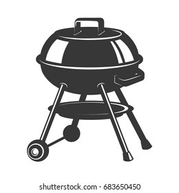 Grill icon isolated on white background. Design elements for logo, label, emblem, sign, badge. Vector illustration
