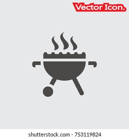 Grill icon isolated sign symbol and flat style for app, web and digital design. Vector illustration.