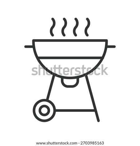 Grill icon in line design. grill, barbecue grills, outdoor cooking, cooking grill, home bbq on white background vector. grill editable stroke icon