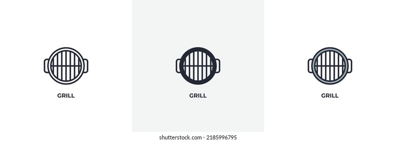 grill icon. Line, solid and filled outline colorful version, outline and filled vector sign. Idea Symbol, logo illustration. Vector graphics