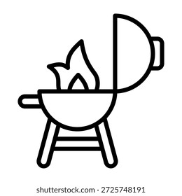 Ilustración vectorial de estilo de línea de icono de parrilla
