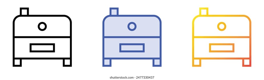 grill icon. Linear, Blue Fill and Gradient Style Design Isolated On White Background