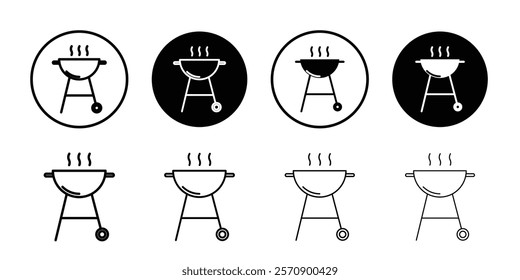 Grill icon linear logo isolated