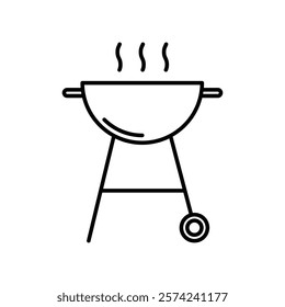 Grill icon linear logo isolated