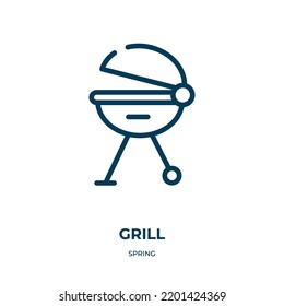 Grill icon. Linear vector illustration from spring collection. Outline grill icon vector. Thin line symbol for use on web and mobile apps, logo, print media.
