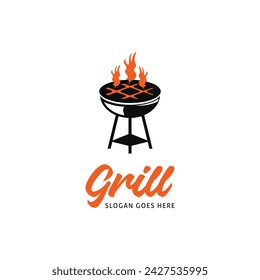 Grill Icon Logo Design Template