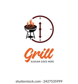 Grill Icon Logo Design Template