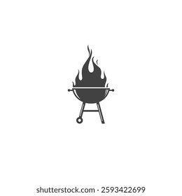 Grill icon logo flat vector design