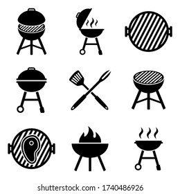 Grillsymbol, auf weißem Hintergrund isoliertes Logo