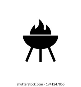 Grill icon, logo isolated on white background. BBQ