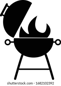 grill icon on white background. flat style. black BBQ grill icon for your web site design, logo, app, UI. barbeque symbol. outdoor grill sign. 