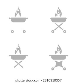 grill icon on a white background, vector illustration