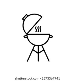 Grill icon Outline thin set