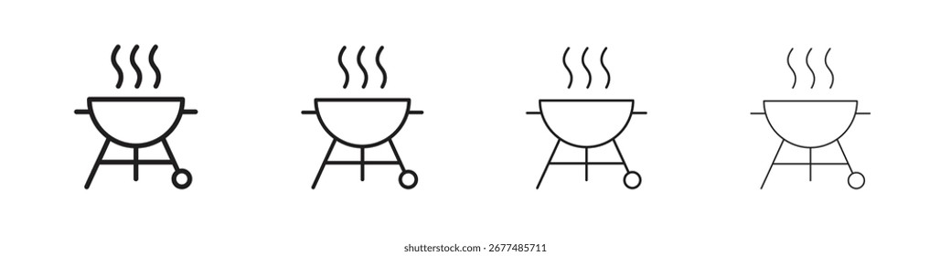 Grill icon outline vector pack. Best for web, mobile, ui