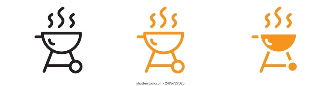 Grill Icon Set Barbecue and Cooking Illustrations for Food and Outdoor Projects