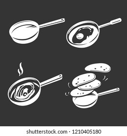 Grill icon set. Simple set of grill icon vector for web design on gray background