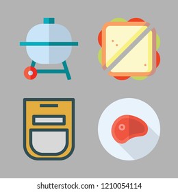 grill icon set. vector set about steaks, oven, sandwich and barbecue icons set.