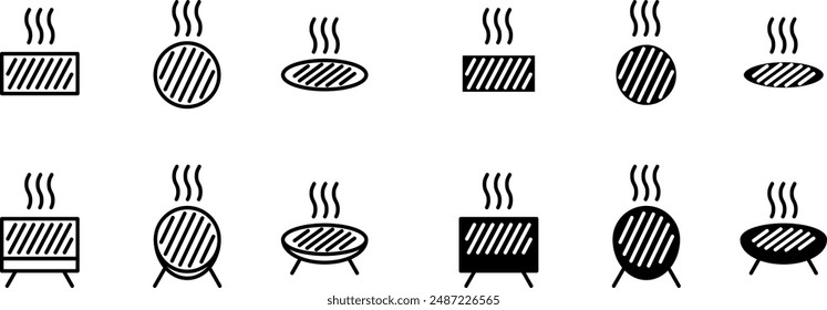 Grill icon set , vector illustration