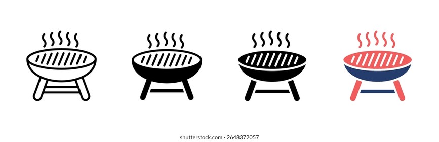 Colección de varios estilos de hoja de iconos de parrilla