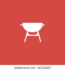 grill icon. sign design. red background