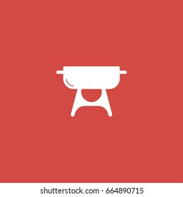 grill icon. sign design. red background