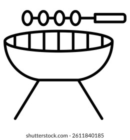 grill icon Simple outline vector logo