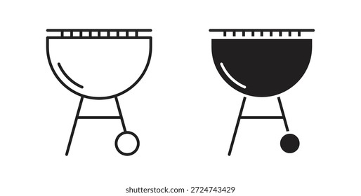 Icono de parrilla Vectores simples en negro, adecuado para proyectos