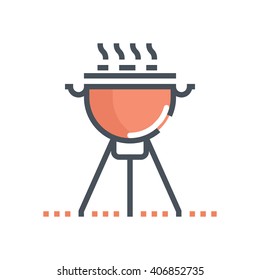 Grill icon suitable for info graphics, websites and print media and  interfaces. Line vector icon.