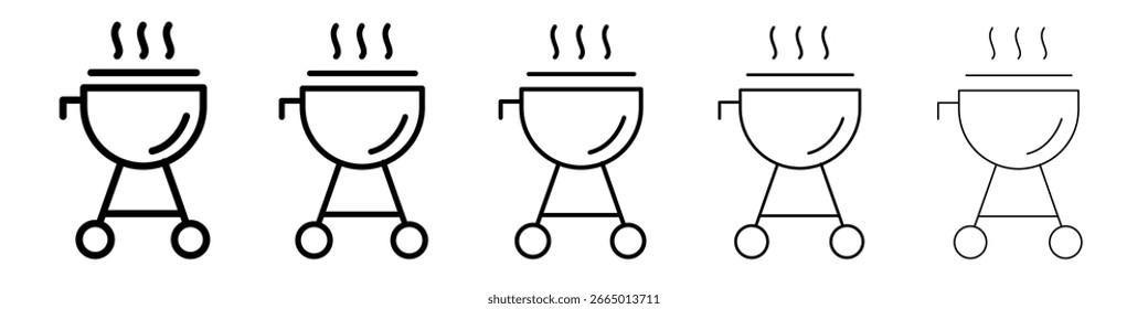 Concepto de símbolo de ícono de parrilla para Diseño web. ícono de Vector de línea simple. ilustración de logotipo.