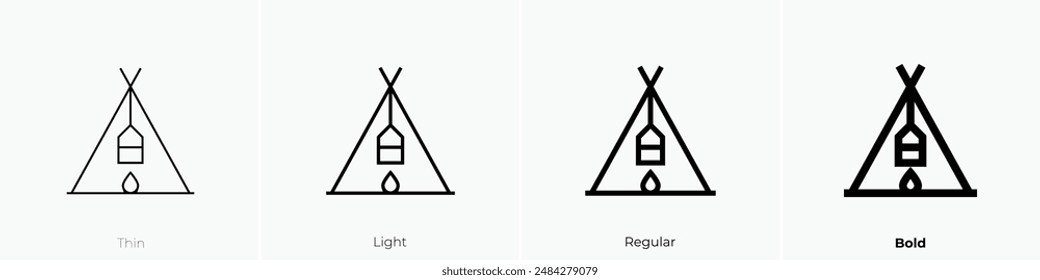 grill icon. Thin, Light Regular And Bold style design isolated on white background