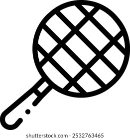 Grillsymbol. Design mit dünnen linearen Stilen einzeln auf weißem Hintergrund