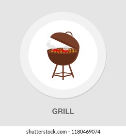 icono de la parrilla - fiesta de barbacoa vectorial - símbolo picnic