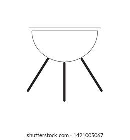 Grill Icon Vector Illustration In Flat Style 