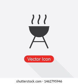 Grill Icon Vector Illustration In Flat Style Eps10