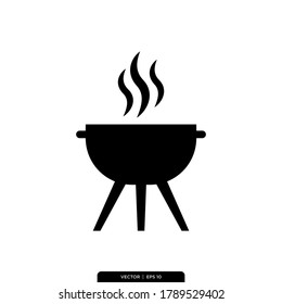 Grill icon vector, illustration logo template in trendy style