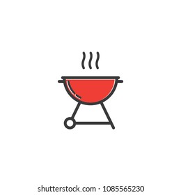 grill icon vector logo template 